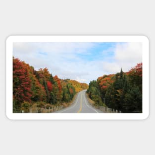 Highway through Algonquin Provincial Park, Ontario, Canada Sticker